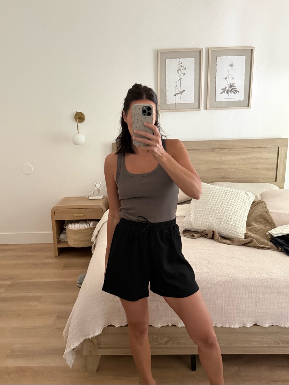 H&M Black Drawstring Leisure Shorts